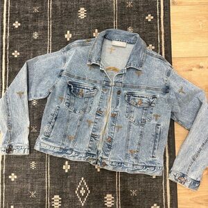 Blue B boot stitch Embroidered Denim Jacket